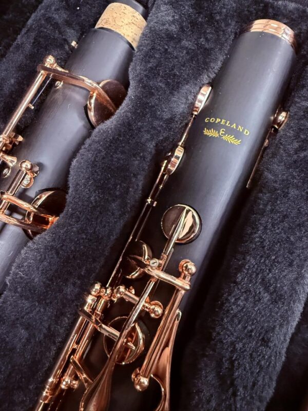 Special order Copeland Low C Bass Clarinet (Hard Rubber with rosegold keys)